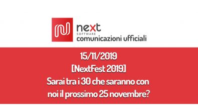 Copertina 15/11/2019 Iscrizioni a NextFest 2019